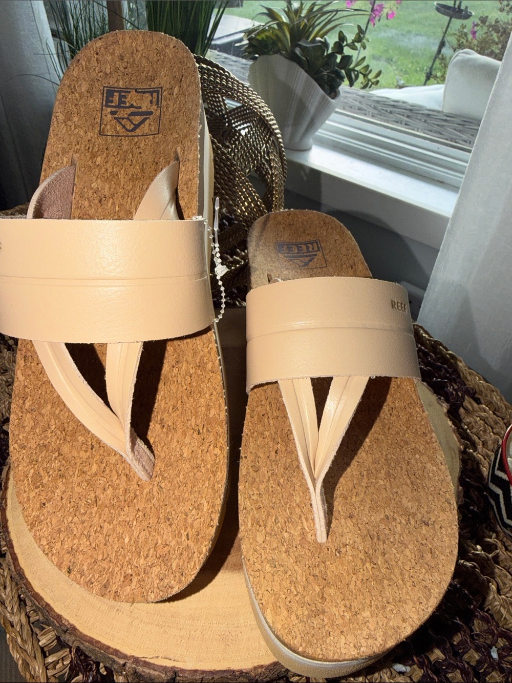 REEF Cushion Sol Hi Sandals Women 7.5 Natural Cork Platform New